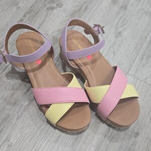 Steve Madden Girl's Sandals in Pink, Yellow, and Purple